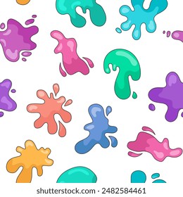 Splash colorful spot. Seamless pattern. Decorative fluid shape. Vector drawing. Design ornaments.