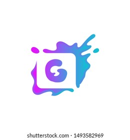 splash colour with alphabet logo design template
