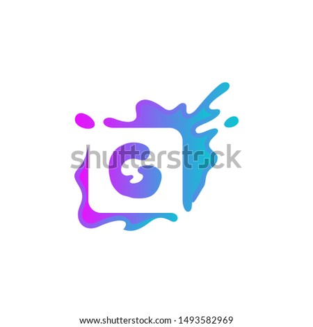 splash colour with alphabet logo design template