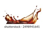 A splash of dark drink, tea or coke. Vector illustration