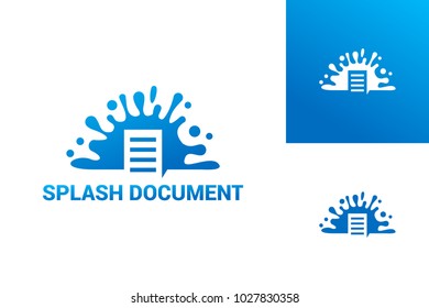 Splash Document Logo Template Design Vector, Emblem, Design Concept, Creative Symbol, Icon