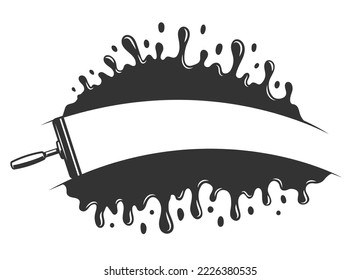 Splash drop with mop silhouette isolated on white background. Vector illustration