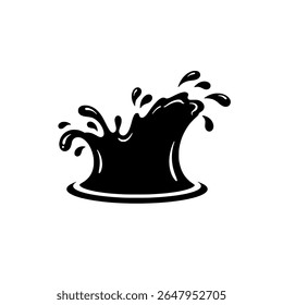 Ícone Splash Drop Plop - Gráfico Redondo de Impacto Minimalista na Água para Embalagem e IU