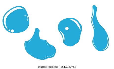 Splash with droplets. Water drops shapes. Set of water drops. set of silhouette droplet, drop liquid illustration