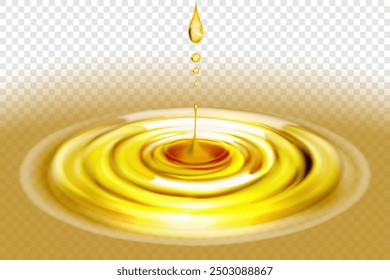 Splash and drops of yellow liquid. Falling drops. Vector illustration