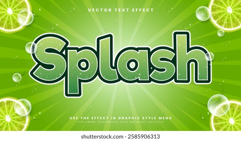 Splash editable text effect Template suitable for fresh lemon theme
