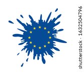 Splash with european union flag. EU vector splash flag. Can be used in cover design, website background or advertising