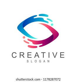 splash eye logo, eye logo with water splash style