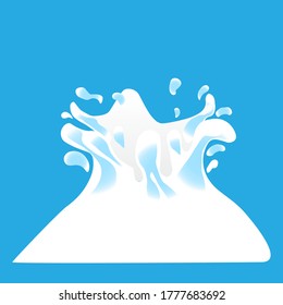 Splash and fall, movement of liquid, splashes of juice and yogurt, drops and drips. Vector abstract illustration