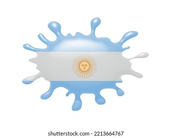 Splash with flag of Argentina.Vector Argentina symbol.