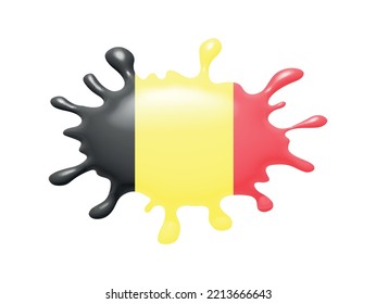 Splash mit der Flagge von Belgien.Vector Belgien Symbol.