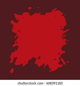 Splash Frame for text Print Cover Template in Red Color Splashes for Design Art Brush Strokes Vintag Blank Banner