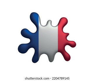 Splash with France flag.Vector France splash flag.