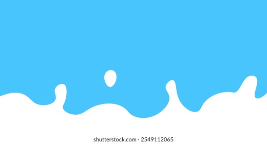 Splash of fresh milk and delicious cream or yogurt isolated on blue background