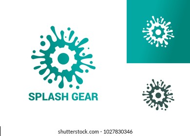 Splash Gear Logo Template Design Vector, Emblem, Design Concept, Creative Symbol, Icon