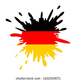 Splash with Germany flag. Germany vector splash flag. Can be used in cover design, website background or advertising. Alemania, Germania, Deutschland flag
