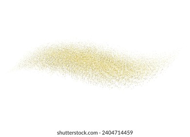 Splash of golden glitter, glittery stardust explosion, shimmering spray effect, festive holiday particles. Vector illustration.