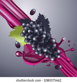 Splash of Grapes juice in motion