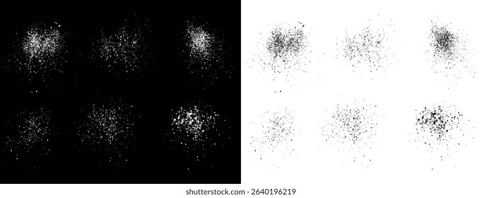 Splash grunge texture black and white splatter blood banner background set