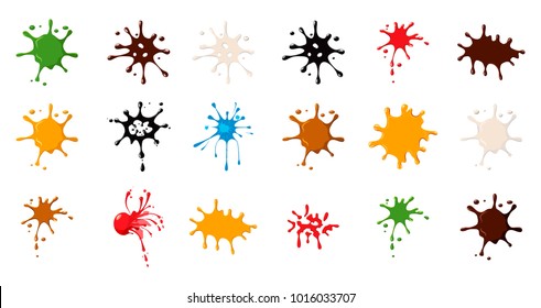 Splash icon set. Cartoon set of splash vector icons for web design isolated on white background