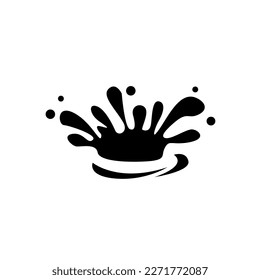 splash icon vector design symbol of water or liquid, black and white