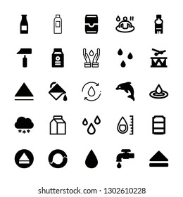 splash icons set with drop of rain, raindrops and milk vector set