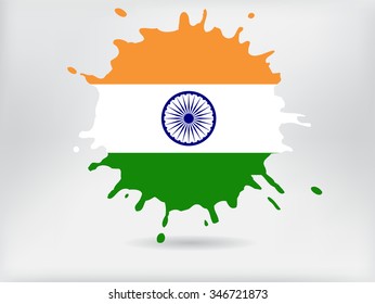 Splash with Indian flag.India vector splash flag.