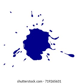 Splash. Ink splatter or spot. Paint splat isolated on white background. Vector illustration.
