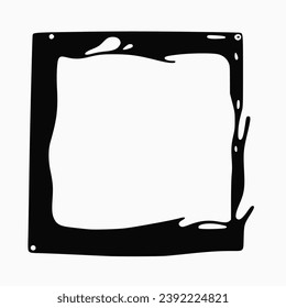 Splash ink square frame vector Illustration isolated on white background