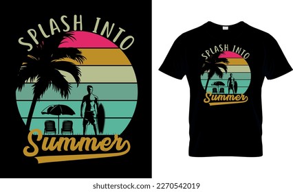 Splash en verano, diseño de camisetas de verano, diseño creativo de camisetas de verano,
diseño vectorial de camisetas de playa de verano,
estampado de camisetas, vectores de diseño de camisetas de tipografía
