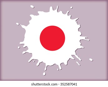 Splash with Japan flag.Japan vector splash flag.