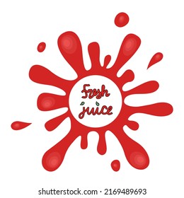 Splash Juice. Drink Drops. Flat Style . Vector Illustration 