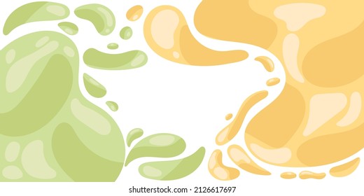 A Splash Of Juice, Drinking Juice Splashing Out Like From A Fountain. Splash In A Flat Style. Banner. Vector Illustration