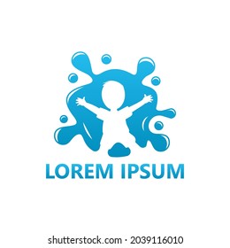 Diseño de la plantilla de logotipo de Splash kid