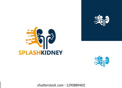 Splash Kidney Logo Template Design Vector, Emblem, Design Concept, Creative Symbol, Icon
