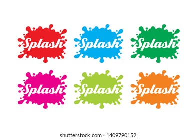 splash labels colour set. red,blue,green,purple,orange Splashes