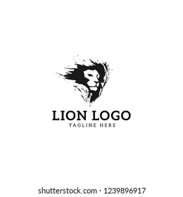 Splash Lion Head Logo Design Template - Vector