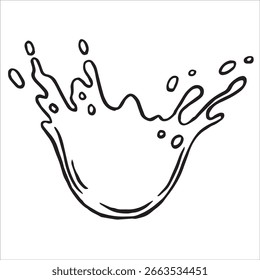 Splash líquido blot. Ilustración vectorial en estilo doodle, dibujos animados
