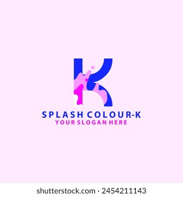 Splash Liquid Color Letter K Icon Logo Design Element