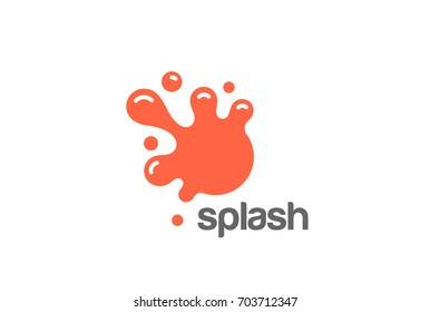 Splash líquido suco água bebida Logo modelo vetor de design.
Paintball engraçado entretenimento infantil ícone conceito Logotype.