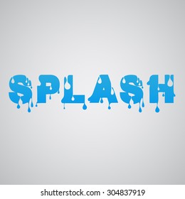 "Splash" made from flow font, vector