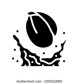 splash mango juice glyph icon vector. splash mango juice sign. isolated symbol illustration