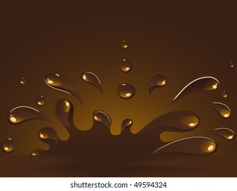 splash of melted chocolate