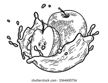 splash milk apple