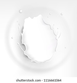 Splash milk background with ripple effect. Splash of white liquid for the design of advertising labels