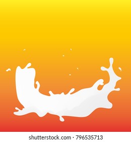 Splash milk background template.on fresh color background vector