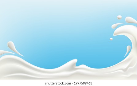 Splash milk background. Splash of white liquid for the design of advertising labels