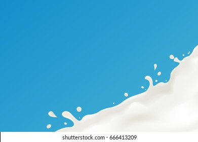 A splash of milk. Illustration can be used as background. Graphic concept for your design