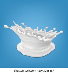 Vector líquido de la leche de salpicadura. Ola lechera blanca. producto alimenticio de calcio. Movimiento giratorio. Placa de cultivo. 3.ª ilustración realista
