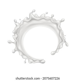 Splash milk liquid vector. Yougurt drink. Abstract liquid. Creamy shake. Fluid dessert. 3d realistic illustration